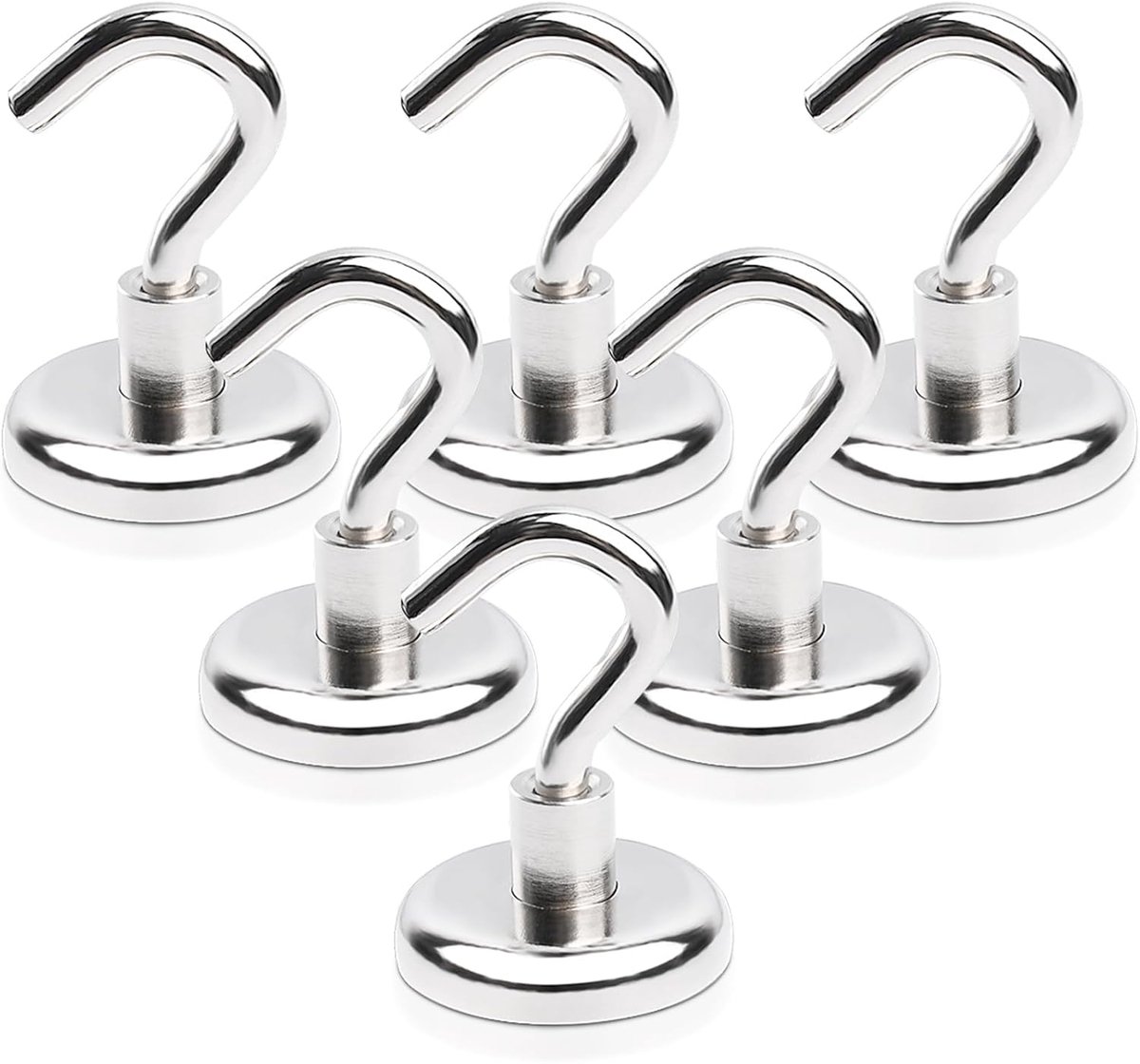 Extra sterke magneethaken 6 stuks Neodymium 25 kg