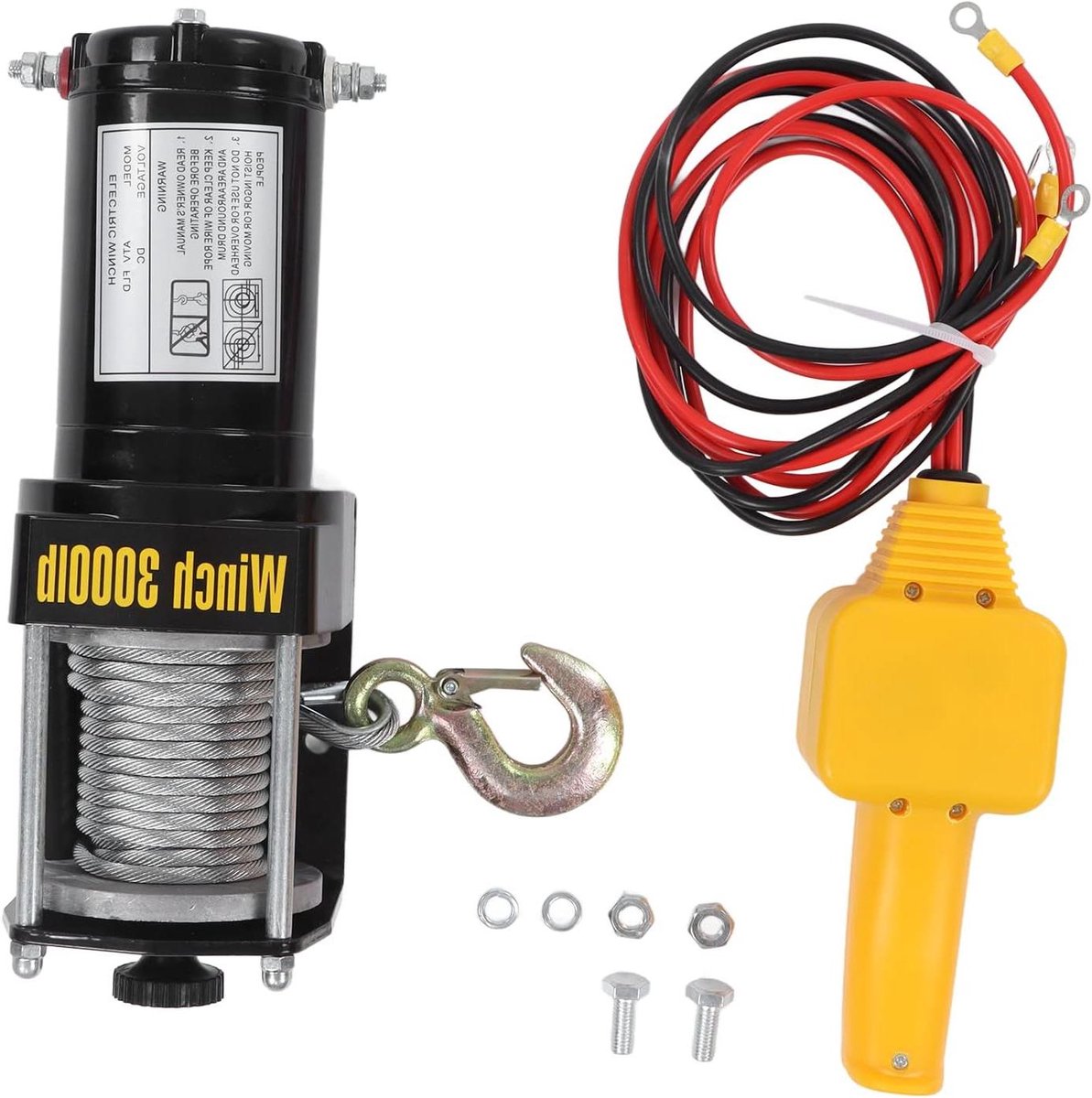 Allecto Plus - Elektrische Lier Kit 24V met Afstandsbediening voor ATV - Koperen Kern Terminal - Goede Geleidbaarheid - Lage Warmte Generatie - Stalen Kabel