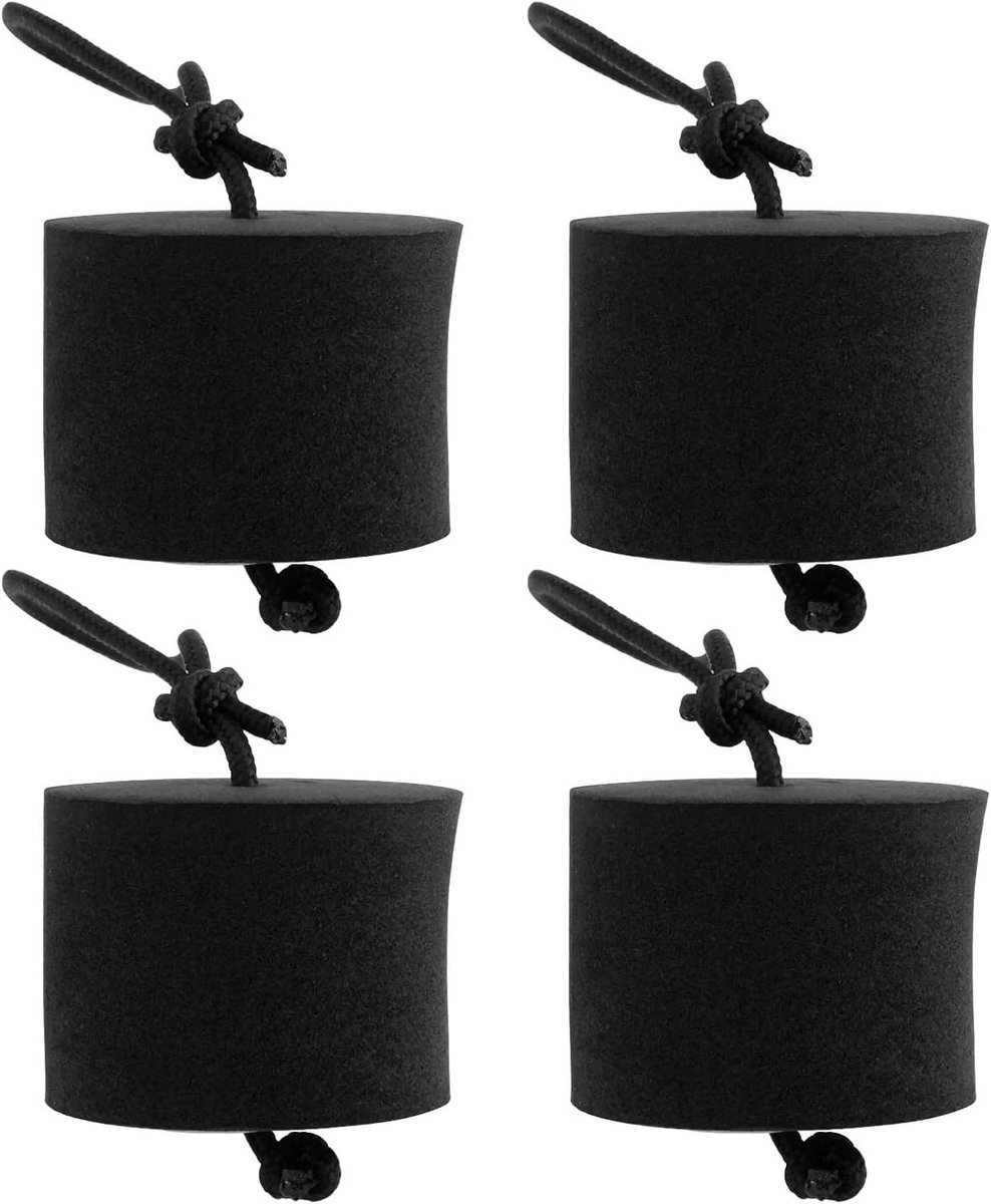 Allecto Plus - Kajak Scupper Plugs Set van 4 – EVA Materiaal – Voor Gat Maten Kleiner Dan 1.25 Inch – Geschikt voor Zit-op-Top Kajak – Ideaal voor Vissersboot – Zwart – Compact Formaat