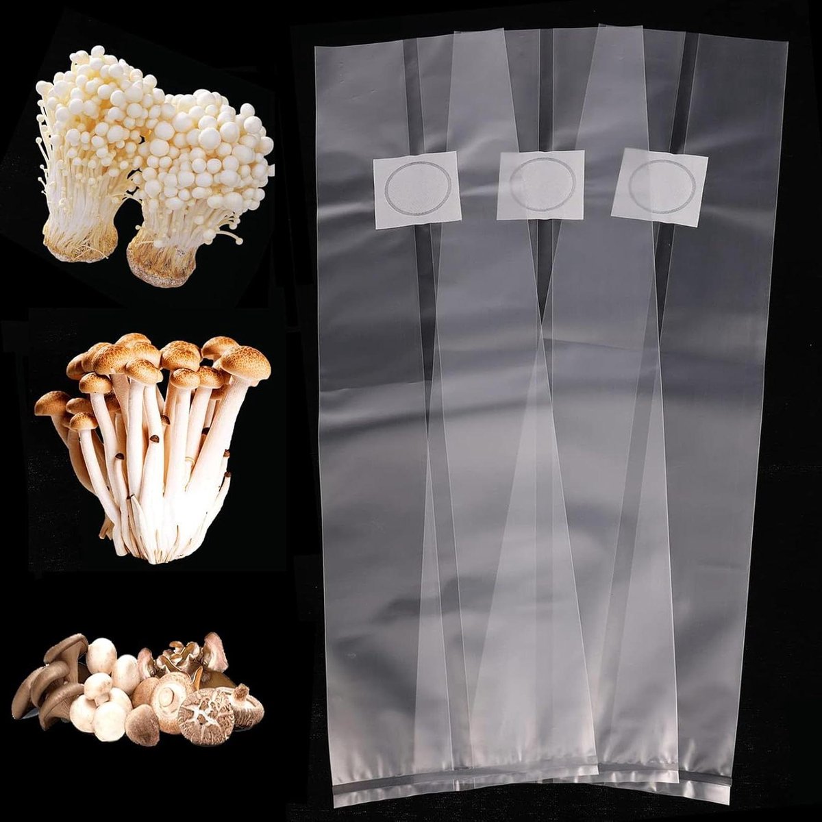 24 Stuks Paddenstoelkweekzakjes - Grow Bag voor Champignons - 32 x 50 cm - Duurzame Zakken voor Mushroom Spawn - Paddenstoelkweekzak - Granen (32 * 50 cm)
