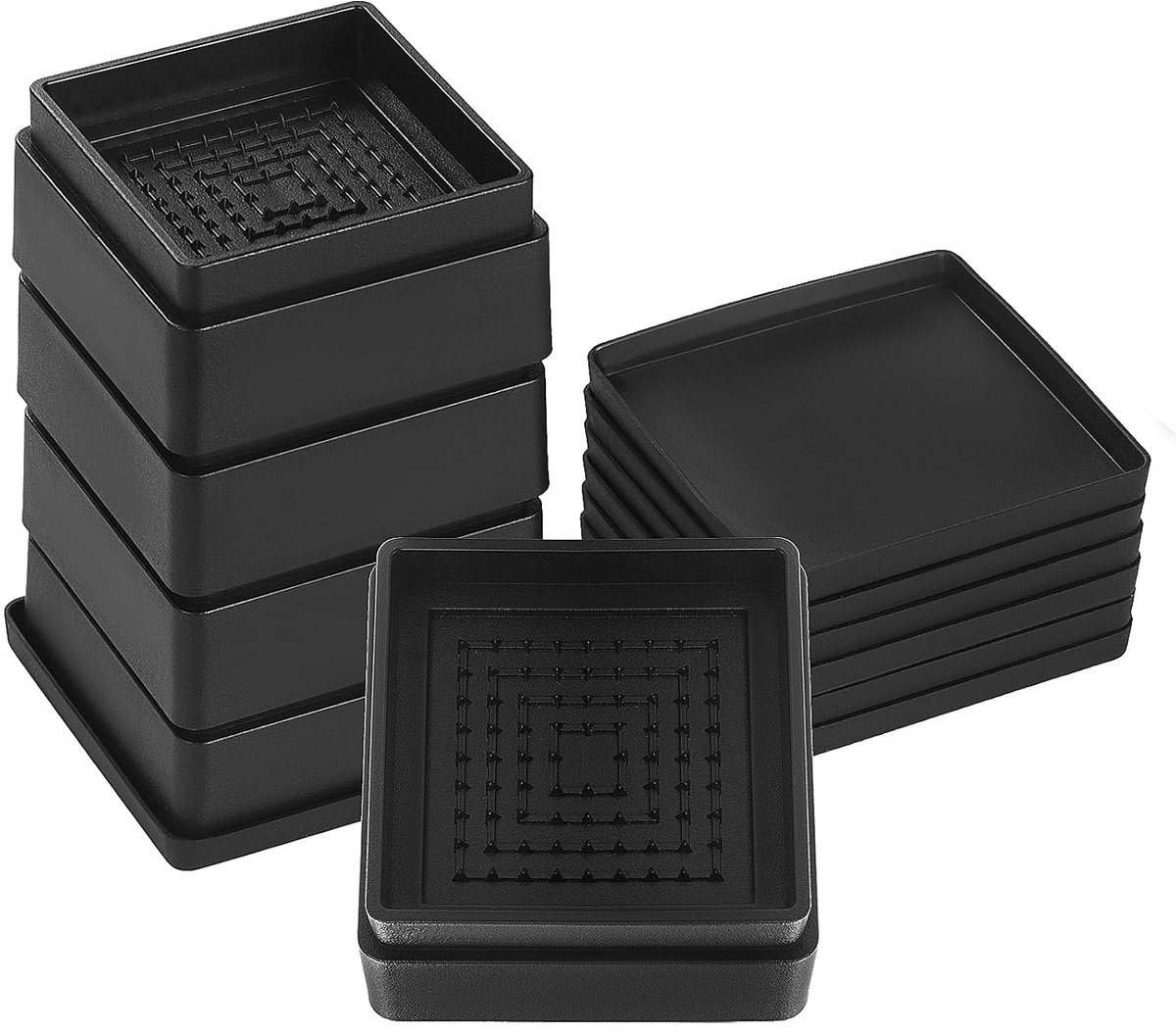 Verstelbare meubelverhogers - 8 stuks - met rubberen pads