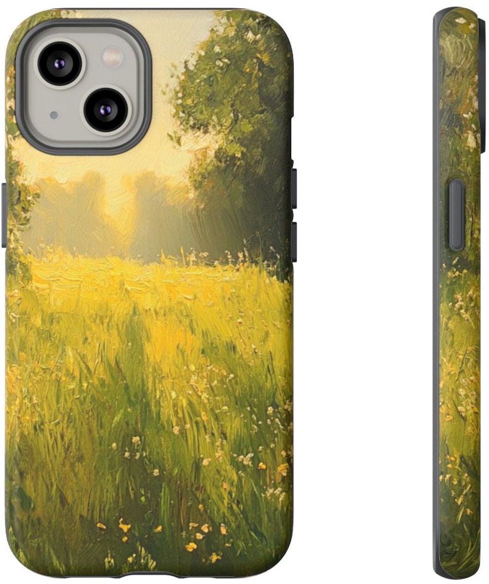 Zonnige Weide met Wilde Bloemen – Telefoonhoesje Geschikt voor iPhone 14