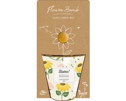 Blossombs Grow Kit – 1 Zaadbommetje – Hoera! – Zonnebloem Mix – Cadeau Bloembommetje