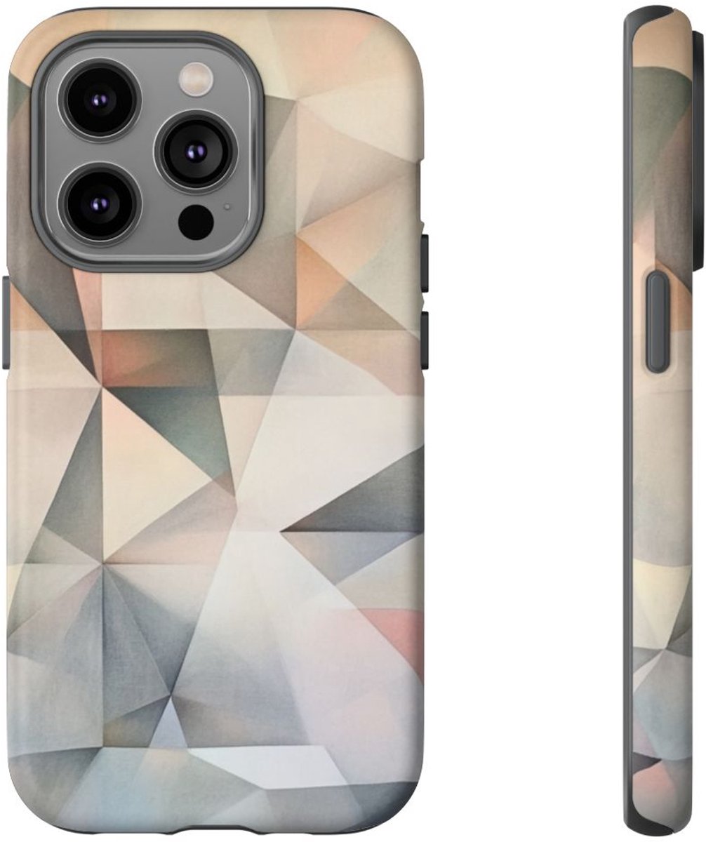 Subtiel Pastel Geometrisch Abstract – Telefoonhoesje Geschikt voor iPhone 14 Pro
