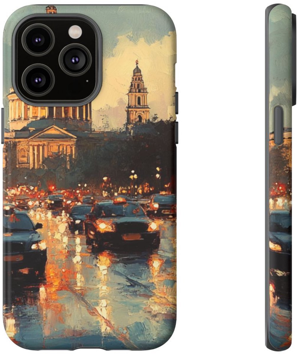 St. Pauls Kathedraal bij Schemering – Mat Stevig Hoesje Geschikt voor iPhone 14 Pro Max