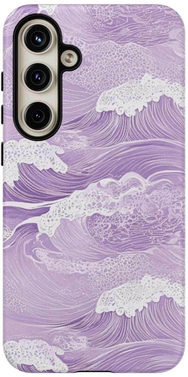 Lavendelblauwe Oceaangolven Patroon – Telefoonhoesje Geschikt voor Galaxy S24 Plus
