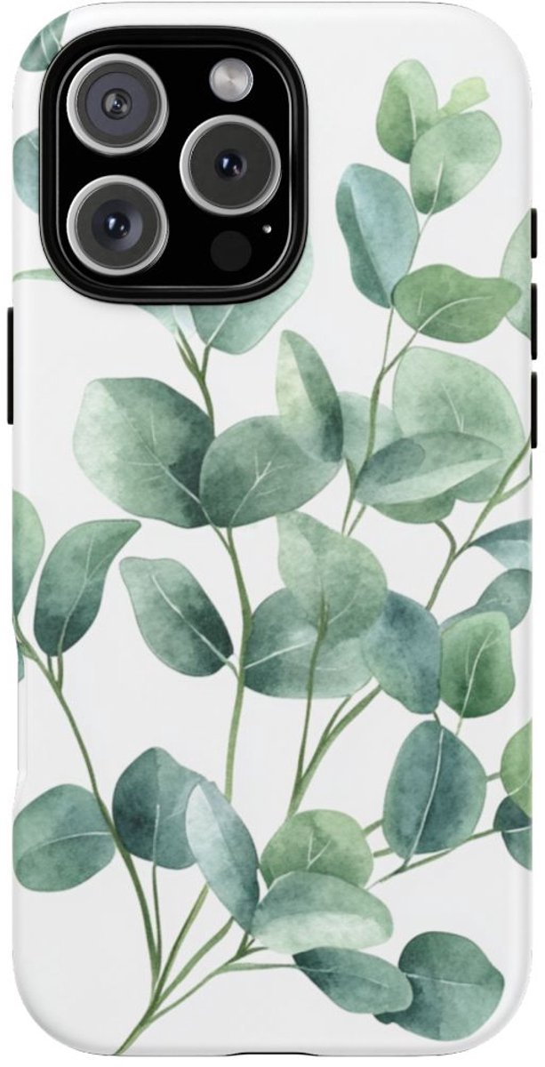 Aquarel Eucalyptusbladeren – Telefoonhoesje Geschikt voor iPhone 16 Pro Max