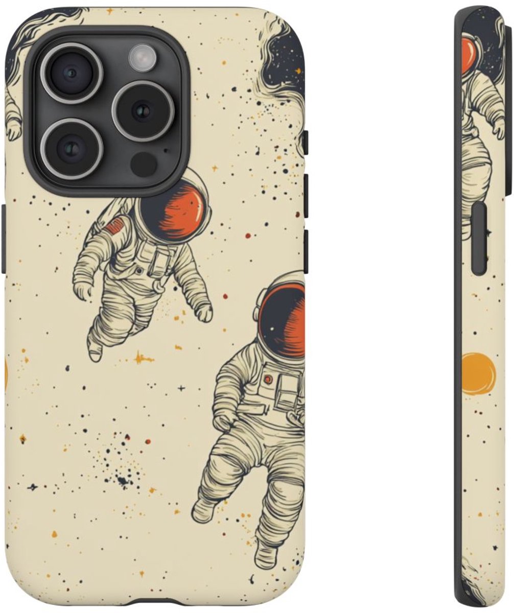 Astronauten in de Ruimtepatroon – Telefoonhoesje Geschikt voor iPhone 15 Pro