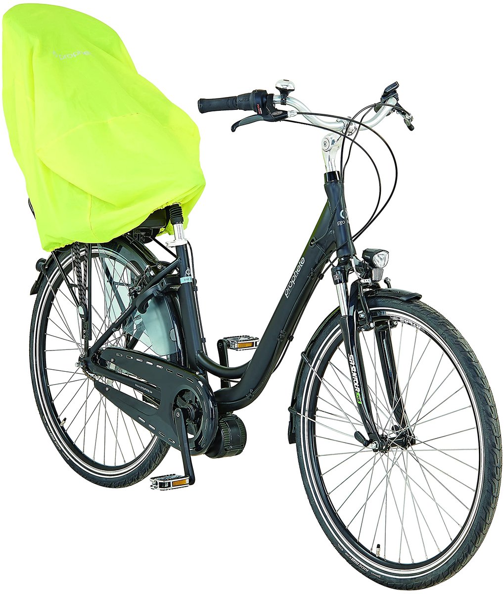 Prophete regenhoes voor kinderzitje op de fiets, waterdichte hoes, inclusief opbergtas, afmetingen: 6 x 55 x 45 cm, kleur: geel