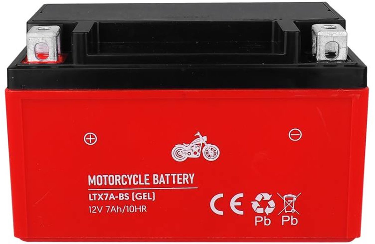 Lamex - Gel Acu - Gelbatterij - gel-motorfietsaccu - 12V, 7Ah, LTX7A-BS - 149 x 85 x 93 mm (+/-2 mm)