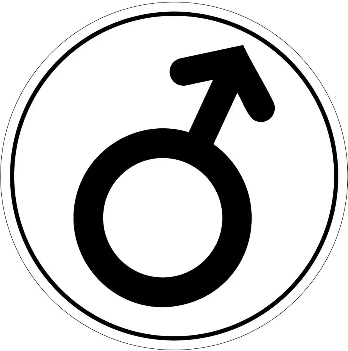Mannen WC sticker | 20 cm
