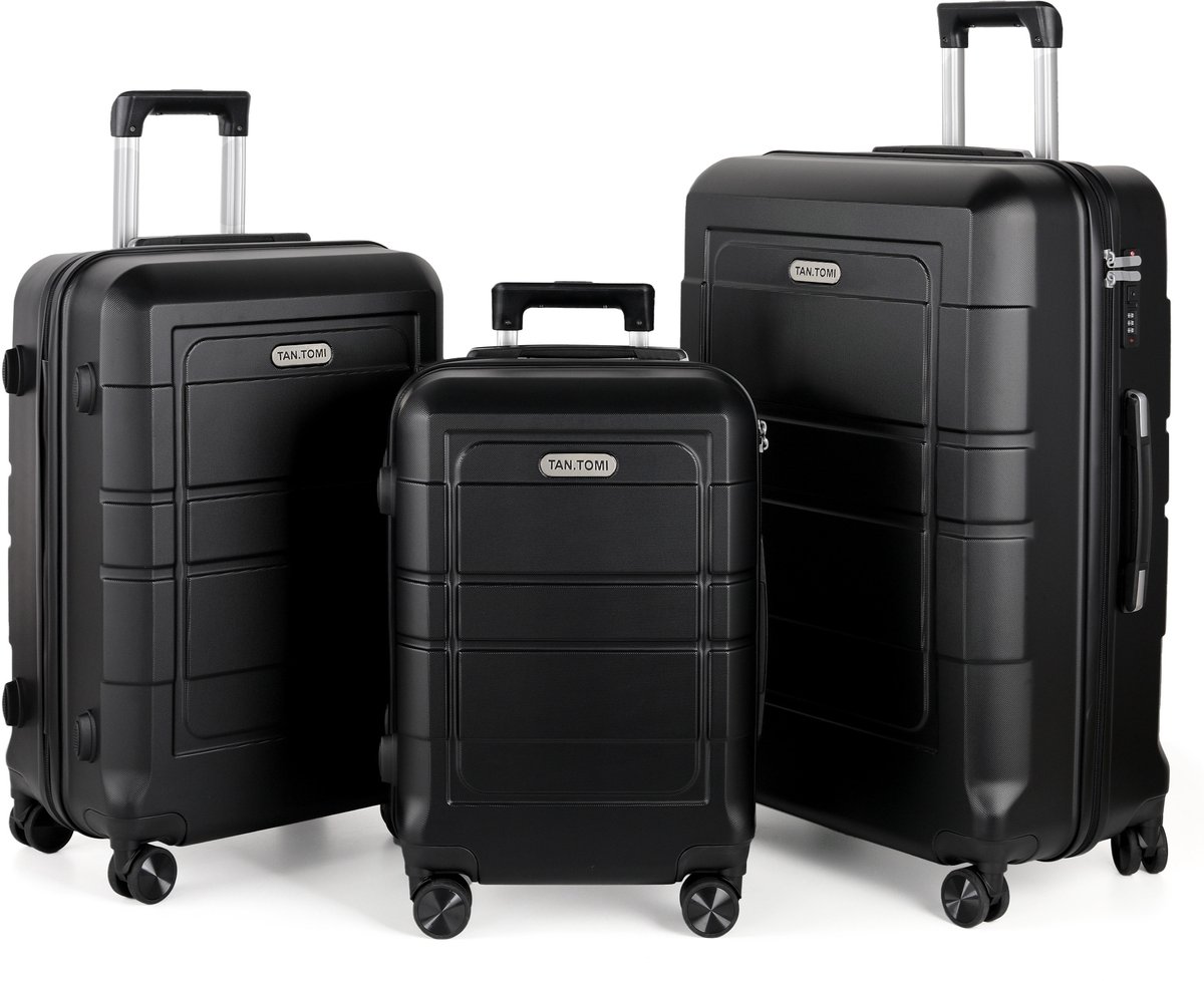 TAN.TOMI Kofferset - 41L Handbagage + 65L + 95L Ruimbagage - Cijferslot - Slot Reiskoffer met Wielen - Lichtgewicht, Duurzaam en Ruim - Perfect voor Vliegreizen