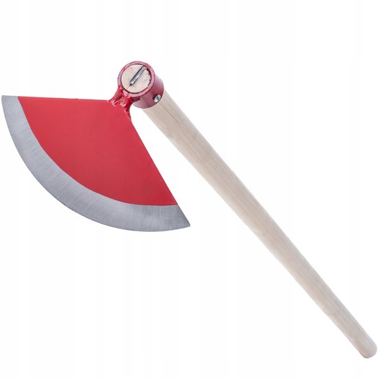 KADAX Hak met metalen kop, tuinhak met steel van hout, trekhaak voor het verwijderen van onkruid, onkruid, tuinaccessoires voor wieden (halfrond, breedte: 23 cm, rood) van Merkloos	 — afbeelding 2