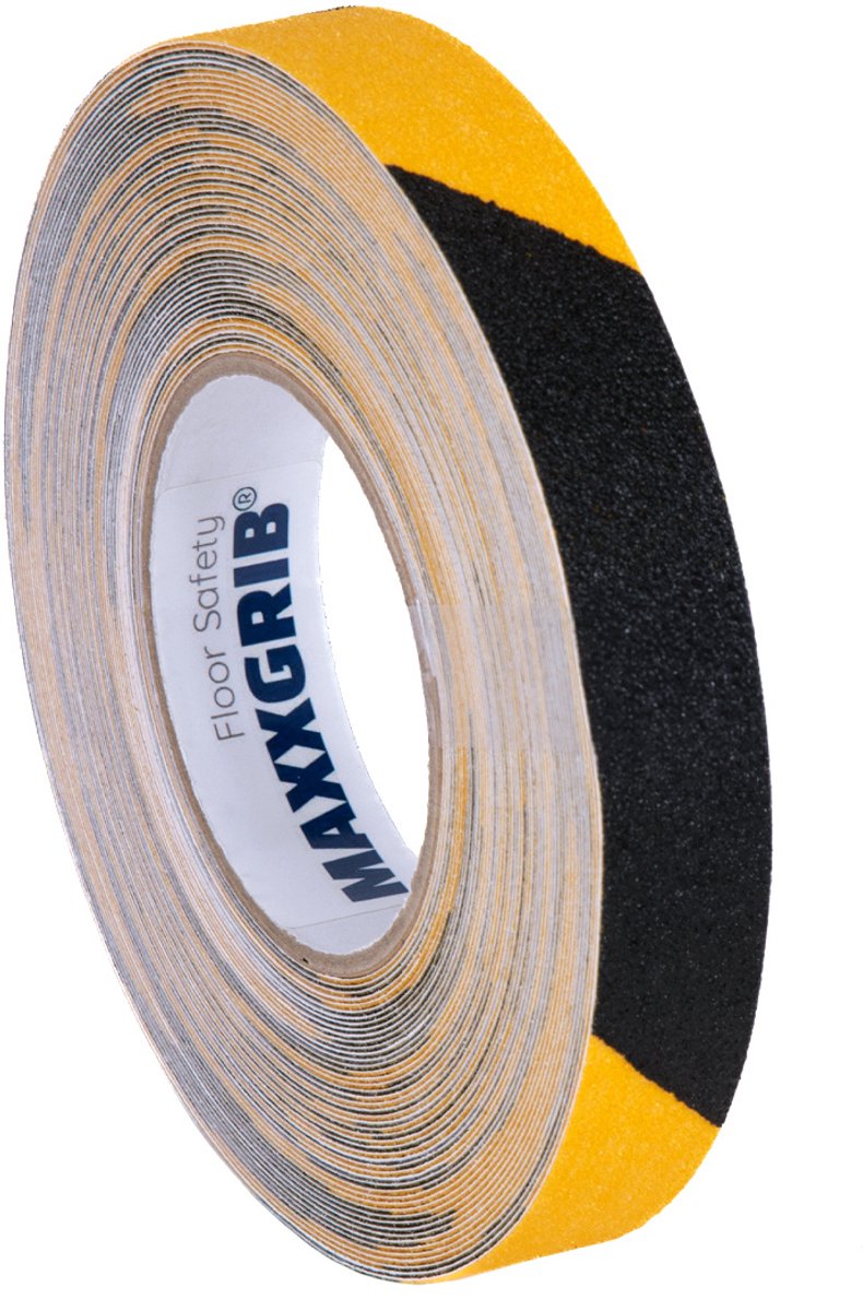 Maxxgrib Anti-slip tape 25mm x 18,3m Zwart/geel