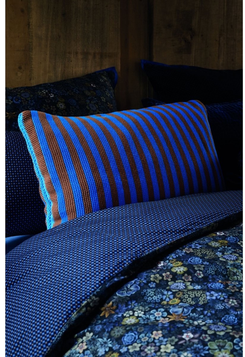 Pip Studio Bonsoir Stripe Cushion Sierkussen - 40 x 60 cm cm - Blauw