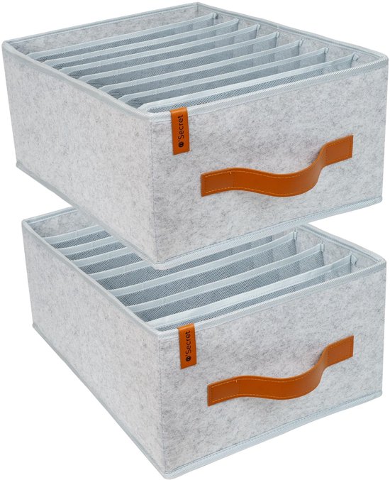 Dijia 4 stuks kledingkast-organizer-kastorganizer met 13 scheidingsplanken voor jeans, broeken, T-shirt, hemd, lade-organizer, opbergsysteem, kledingkast, 44 x 30 x 20 cm