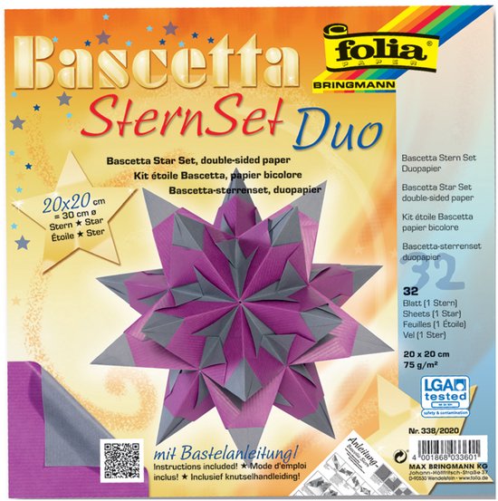 Folia Premium Vouwpapier Basic – 100 Vellen Dubbelzijdig Origami Papier 15x15 Cm – 10 Heldere Kleuren