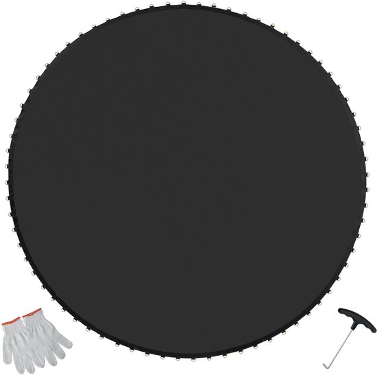 14ft Vervangende Trampoline Mat, Universele Springmat voor 14ft Ronde Trampoline, Versterkte Uv-Bestendige Mat met Veergereedschap En Duurzame V-Ringen, Geschikt voor Veerlengtes Van 6,5“-7”