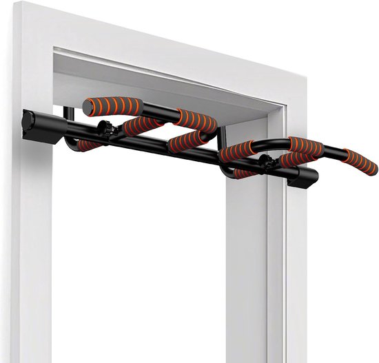 DH FitLife Optrekstang, deurkozijnen zonder schroeven, glijdt niet weg met multigreep-posities, pull-up bar deur, rekstang, turnstang, deurrek om op te hangen, voor deurkozijnen, 65-92 cm