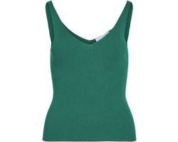 Vila Top Viwennie V-neck Rib Knit S/l Top - 14104135 Cadmium Green Dames Maat - XS