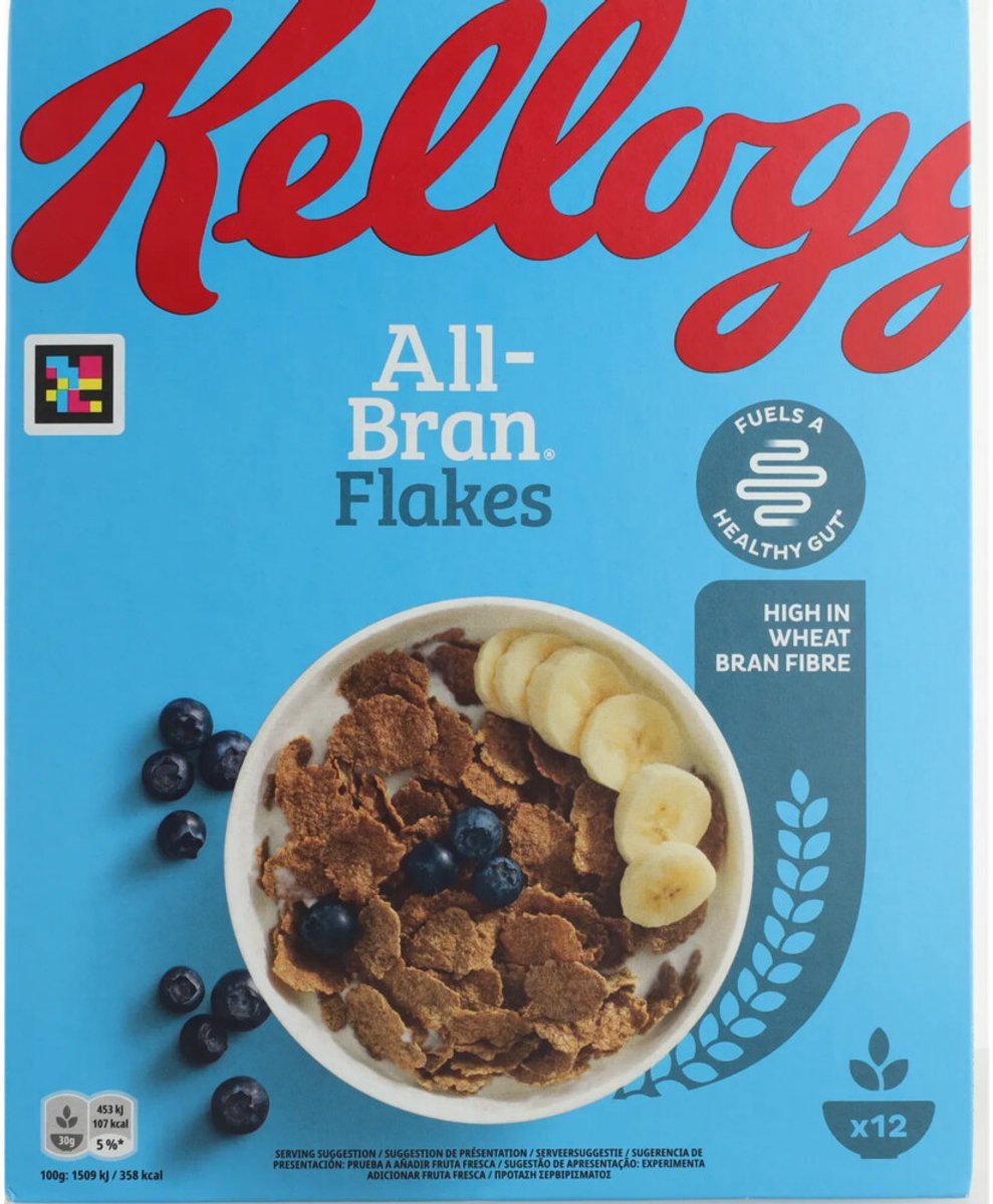 Kellogg's All Bran Flakes Ontbijtgranen - 6 x 375 gr - Voordeelverpakking