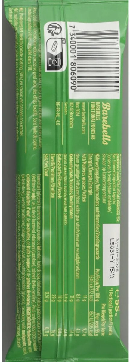 Barebell Soft Protein Bars - 12 repen - Banana Dream — afbeelding 3