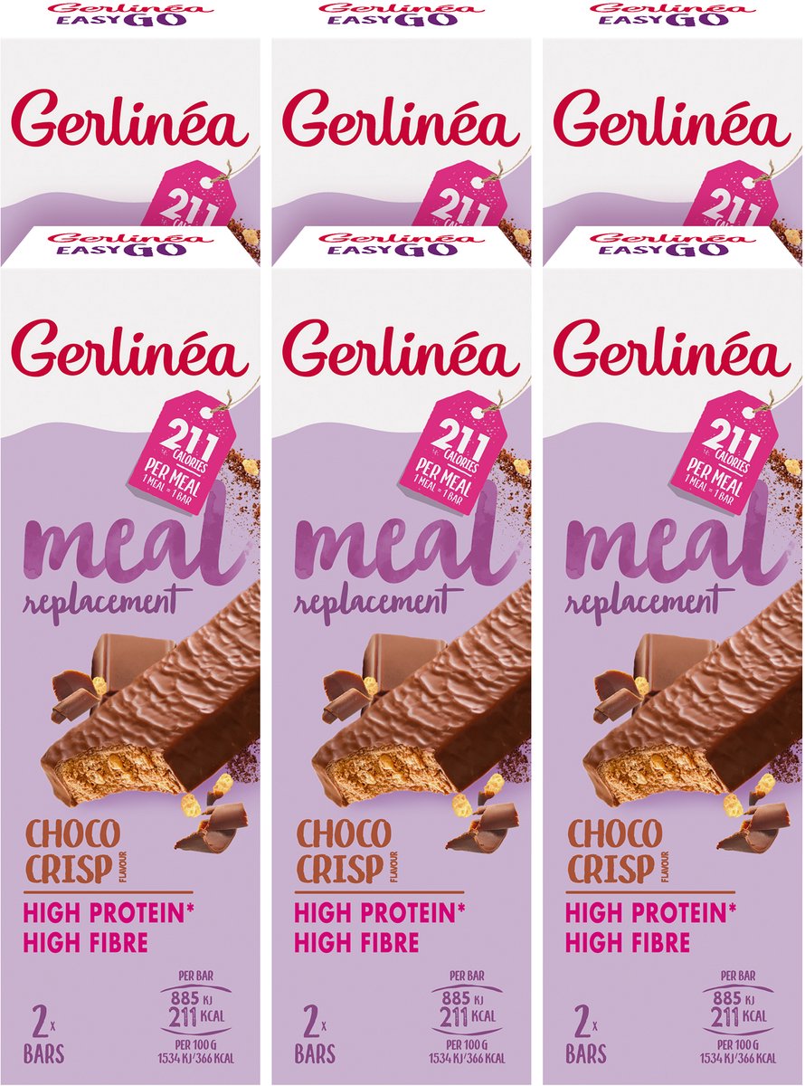 Goedkoopste Gerlinéa - easy go - choco crisp - 6x2 st