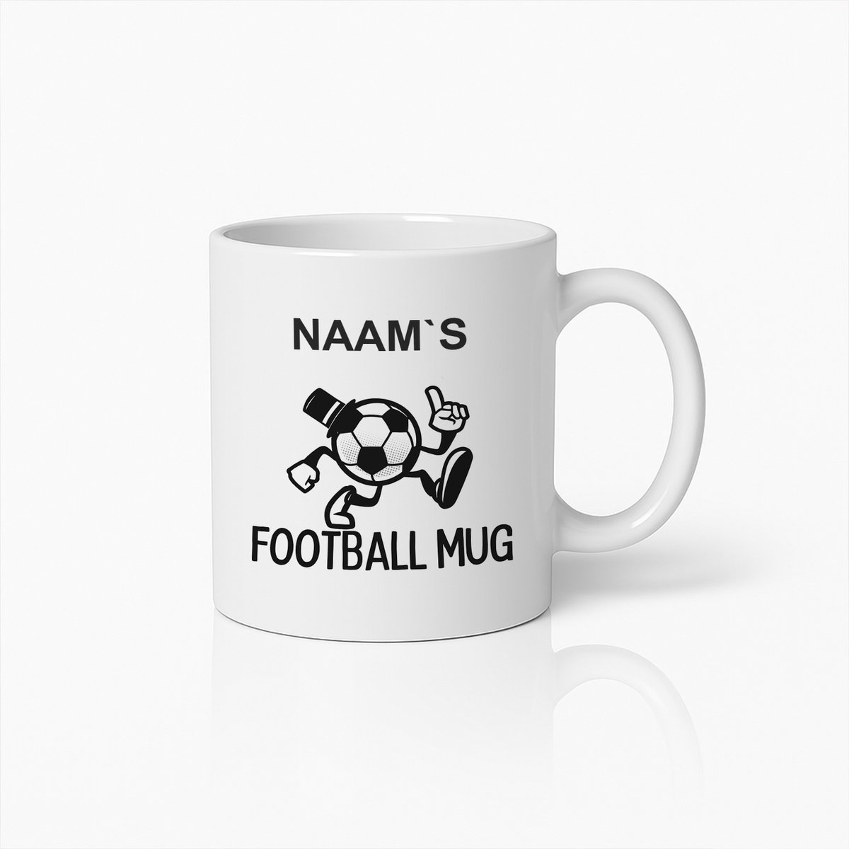 Gepersonaliseerde Voetbal Mok – Eigen Naam Voetbal Koffiebeker voor Fans