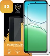 3-Pack MobyDefend Screenprotectors - Geschikt voor Oppo A5 5G - Screensavers Met Zwarte Randen - Gehard Glas