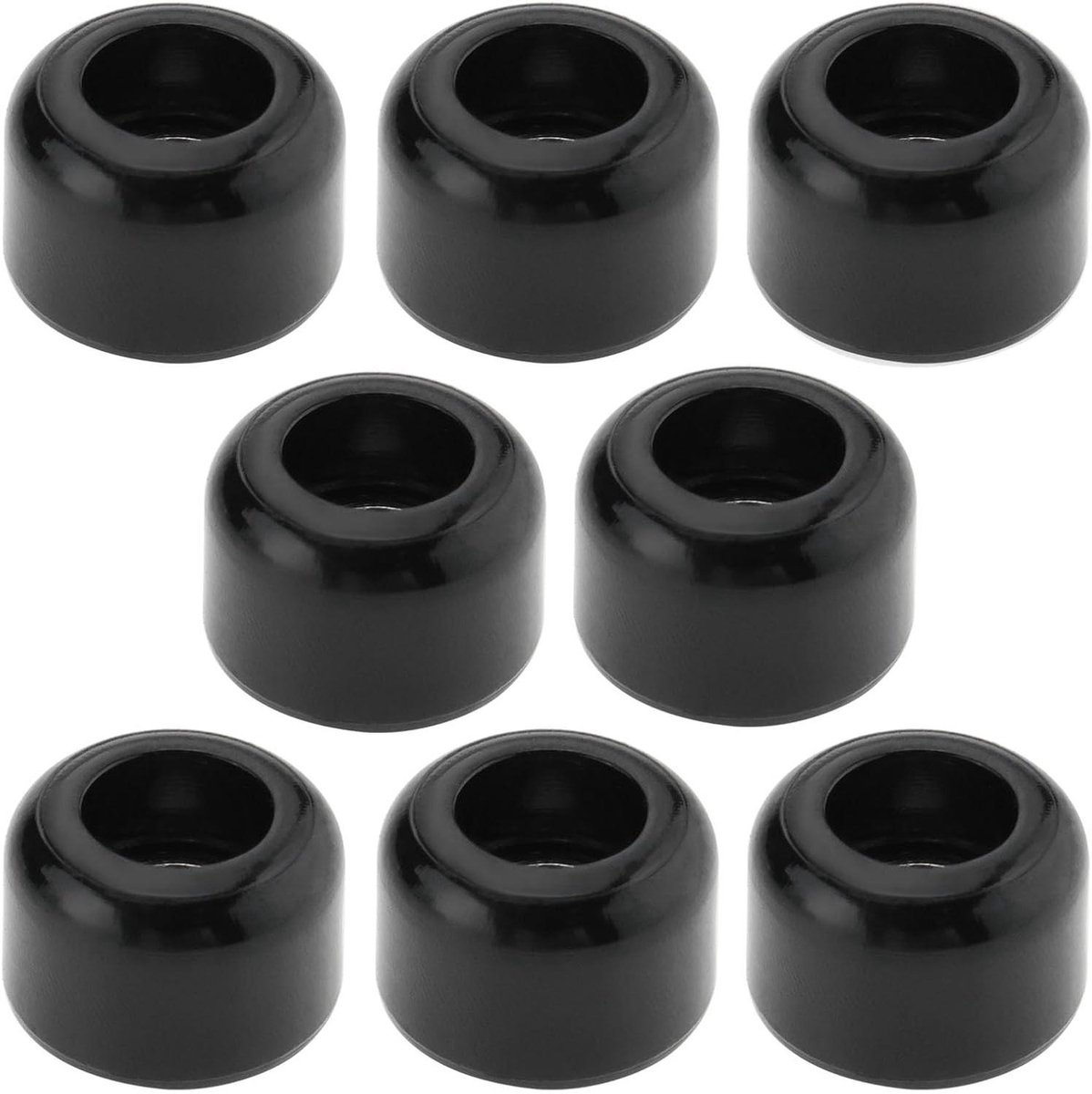 Allecto Plus - 8 Stuks Polyurethaan CNC Toetsenbord Lager Wielen - Mini Skateboard Kogellager - Houten Toetsenbord - Wit/Zwart - 7.5x5.2mm