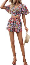 Dames Zomer Kleding set - Korte broek en topje - Bloemen