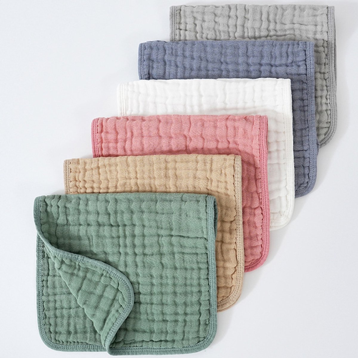 Muslin boerendoeken 20" x 10", verpakking van 6 - Groot, 6-laags, ultra-absorberend, katoen voor babykwijl en rommel - Zachte, veilige en zachte babyboerendoeken voor jongens en meisjes - Kleurmenging