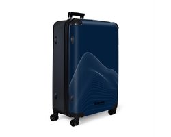 NoBoringSuitcases.com NoBoringSuitcases.com® - Koffer groot - Reiskoffer lichtgewicht - Blauw met abstracte lijnen - Rolkoffer met 4 wielen - Grote trolley XL - 98 liter bagage
