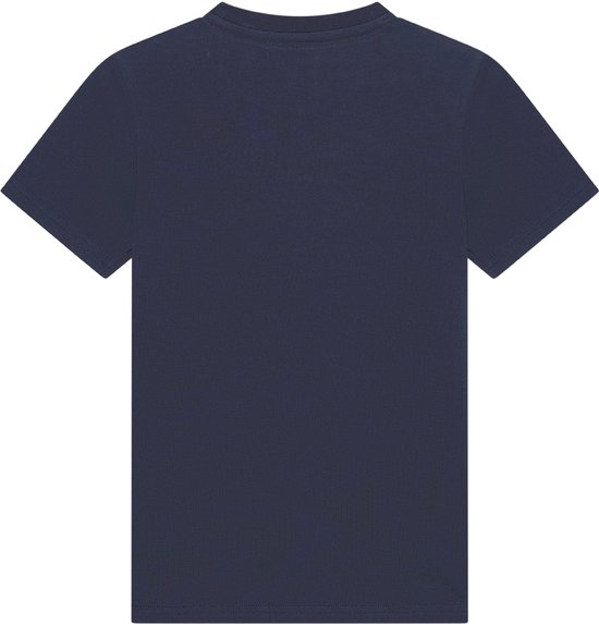 T-shirt Logo Équipe Néerlandaise Enfants - Taille 116 - Marine - Garçons & Filles - KNVB - Vêtements de Supporters - Football - Merchandising Officiel - Bleu Foncé