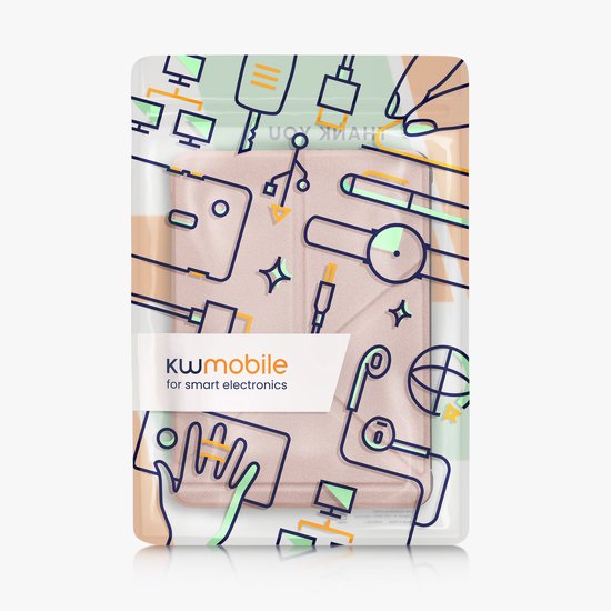kwmobile e-reader hoesje geschikt voor Amazon Kindle Paperwhite (2024)/Colorsoft hoes - Ereader flip case met standaard - E reader cover van kunstleer - In roségoud — afbeelding 3
