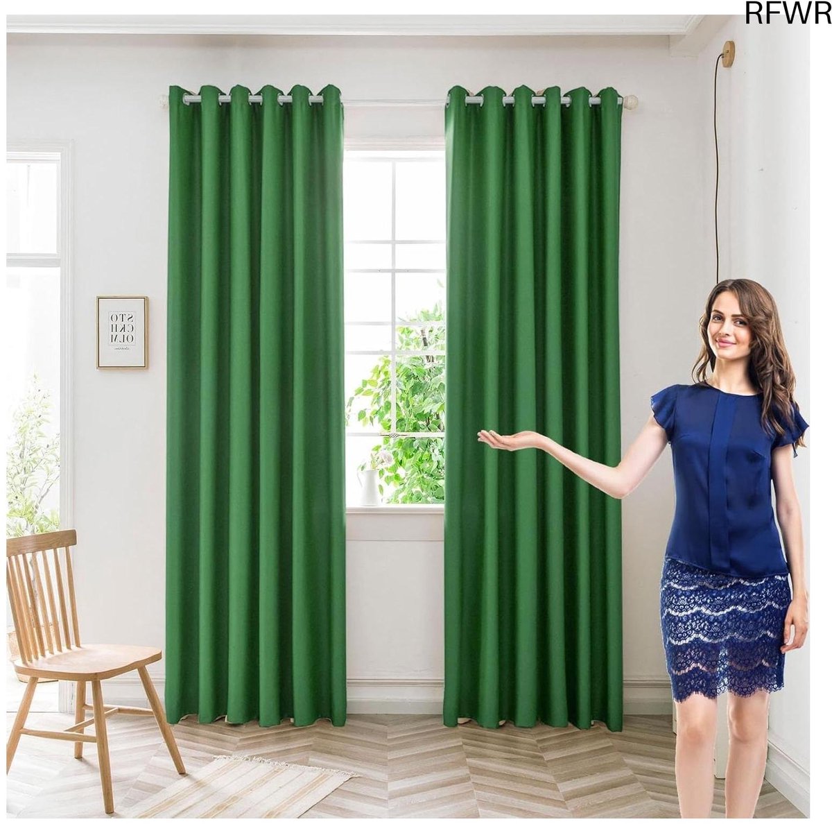 RFWR® Verduisterende Gordijnen 120 x 80 cm - Hoogwaardige Insectenbescherming, Wasbaar, Donkergroen