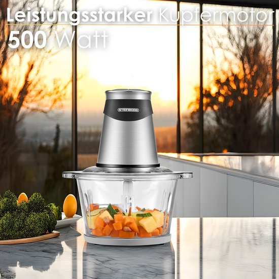RFWR® Elektrische Keukenmachine met 500W Sterke Motor en 1,8L Glazen Kan van RFWR — afbeelding 5