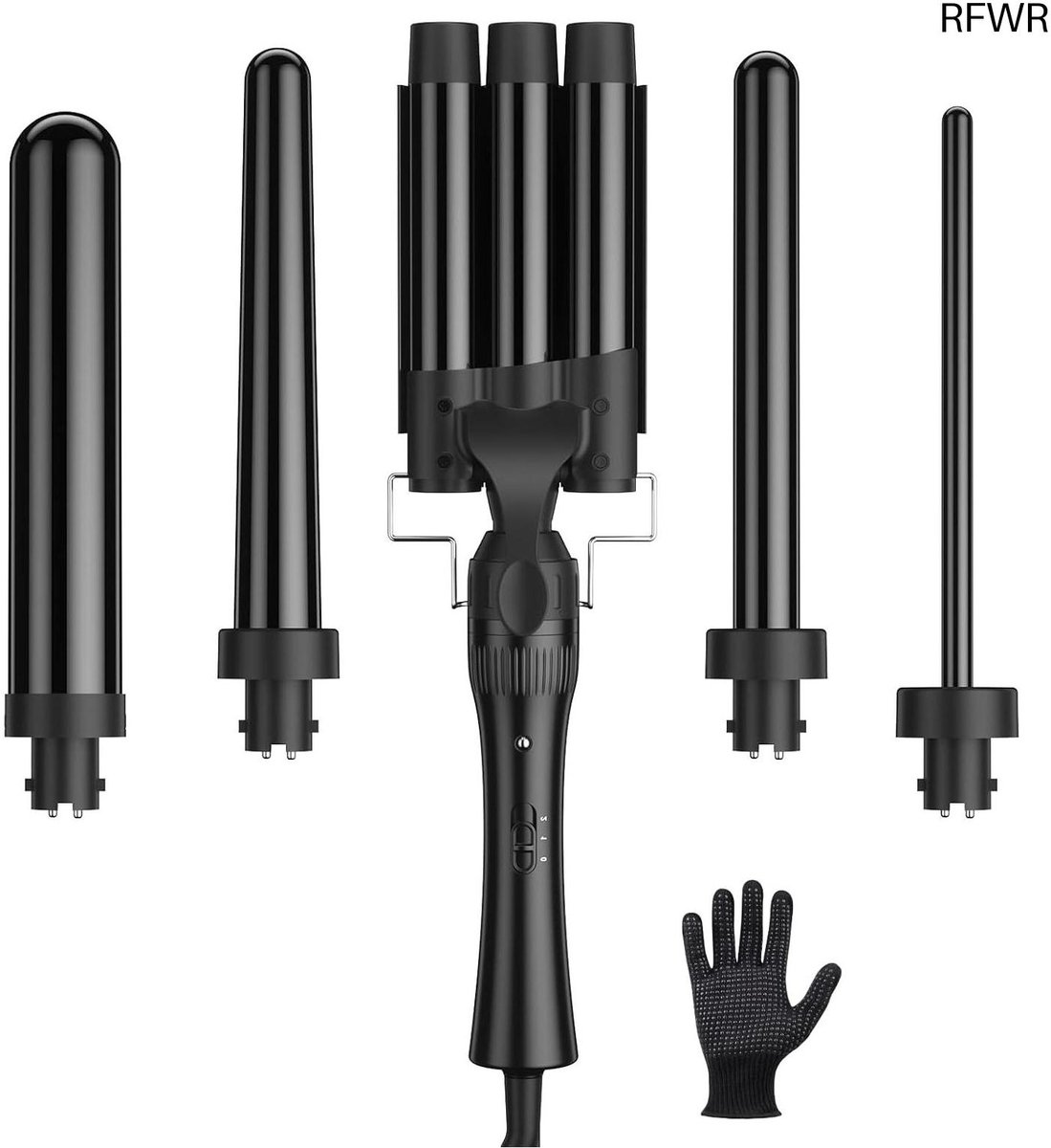 RFWR® 5-in-1 Krultang met Keramische Coating en 5 Verwisselbare Accessoires