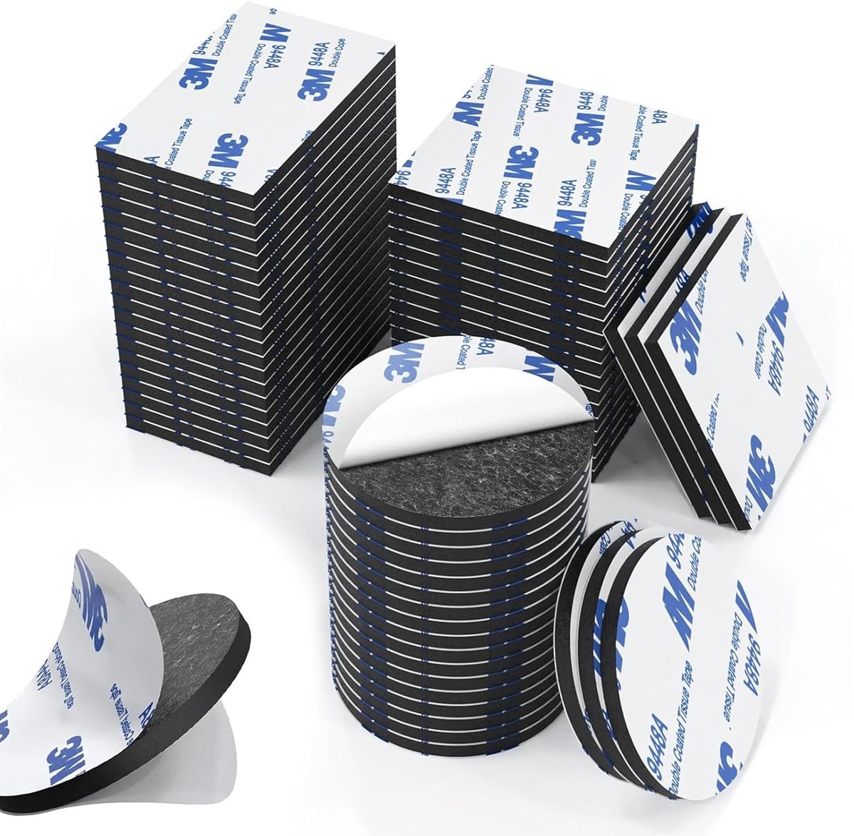 Allecto Plus - 90 stuks Schuimrubberen Kleefpads | Dubbelzijdig Plakband | Extra Sterk | Zelfklevend | Handig voor Knutselen en Bevestigen