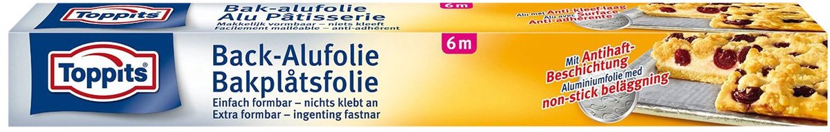 Toppits Back-Alufolie (6m x 37cm), 3-pack (3 x 6 meter)
