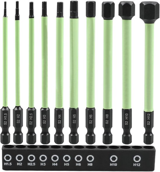 JASFLY Torx-schroevendraaierset met 12 stuks, magnetisch, met gat 1/4 inch Torx bitset met opbergtas T6/T7/T8/T9/T10/T15/T20/T25/T27/T30/T40 voor accuschroevendraaiers, sterschroevendraaiers