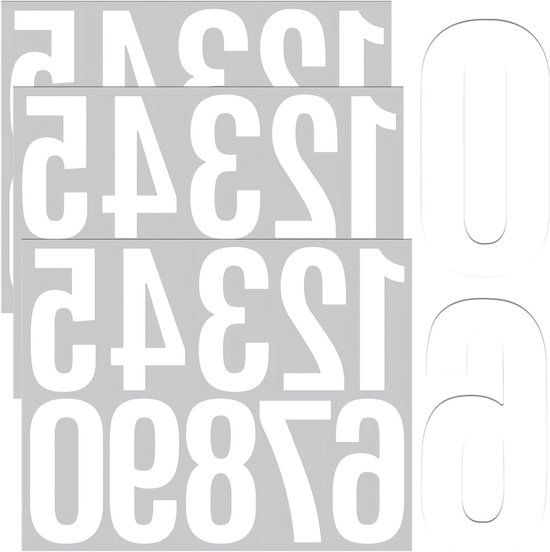 14 vellen briefstickers, witte zelfklevende vinyl letter- en alfabetnummerstickers voor brievenbus, borden, kantoor, bedrijf, deur, adresnummers en doe-het-zelf plakboeken