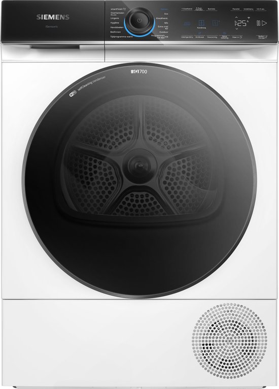 Siemens WQ46B6CSNL - iQ700 - Wasdroger - Warmtepompdroger - 9 kg - Wit - Zelfreinigende condensor blijvend energiezuinig - Zeer stil - Home connect - Energielabel B