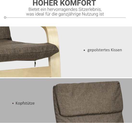 ML-Design Schommelstoel, roze, schommelstoel met bekleding in badstoflook, gevoerde schommelstoel met houten glijders, relaxstoel met armleuningen voor woonkamer/slaapkamer/balkon, relaxstoel