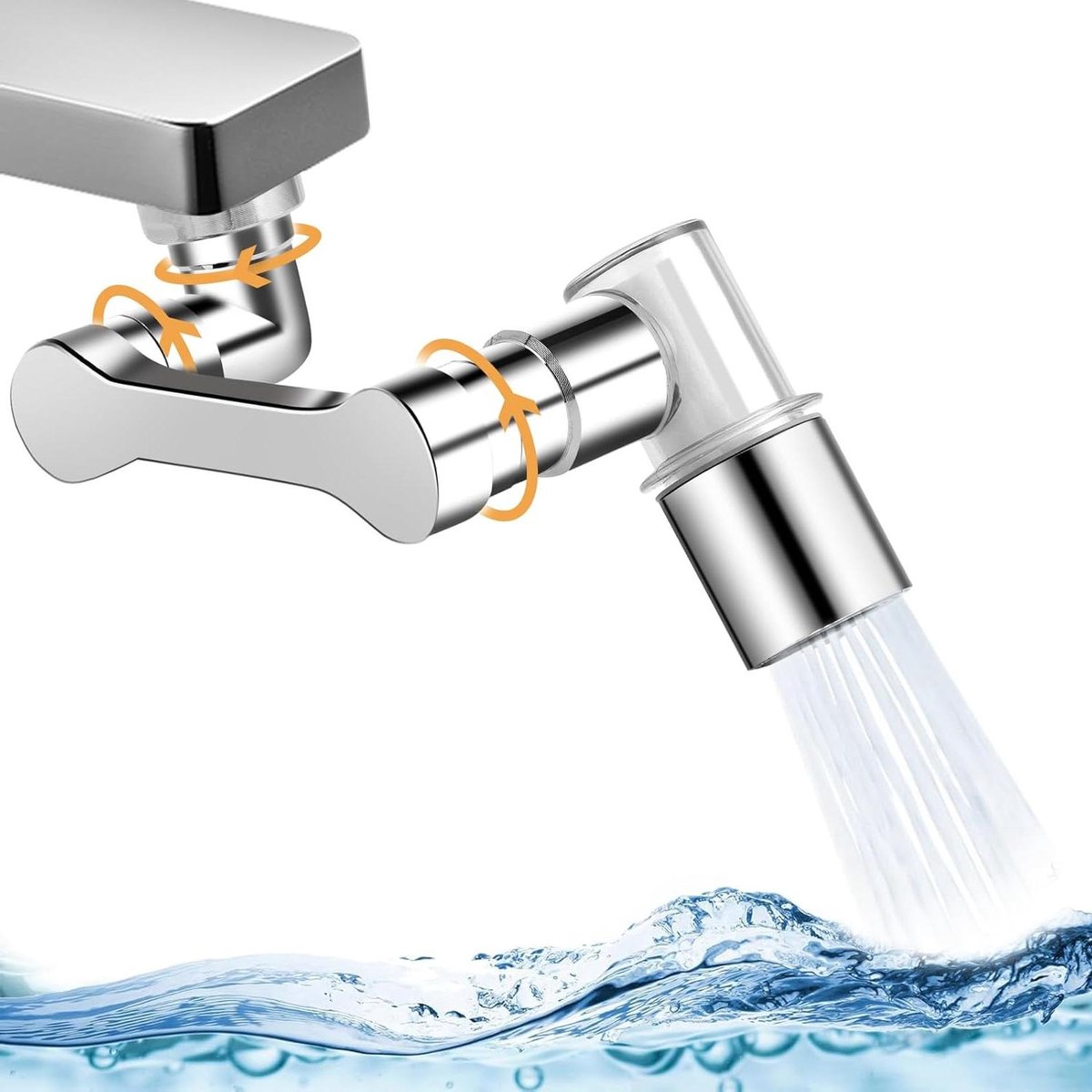 JGS Premium - Waterkraanverlenger met 1080 graden draaibare universele robotarm voor keuken en badkamer - 2 modi instelbaar. Gemakkelijke waterkraan extender.