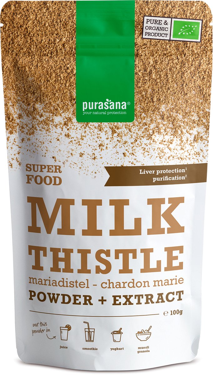 Goedkoopste Purasana Mariadistel poeder extract bio 100 Gram