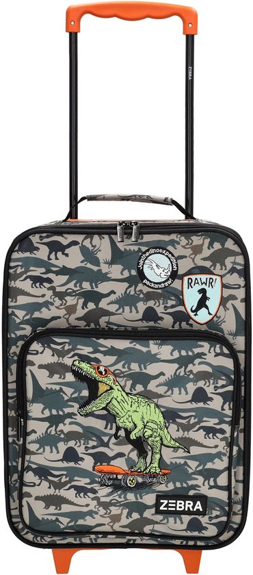 Zebra Trends koffer - trolley - kinderkoffer - Adventure dino green