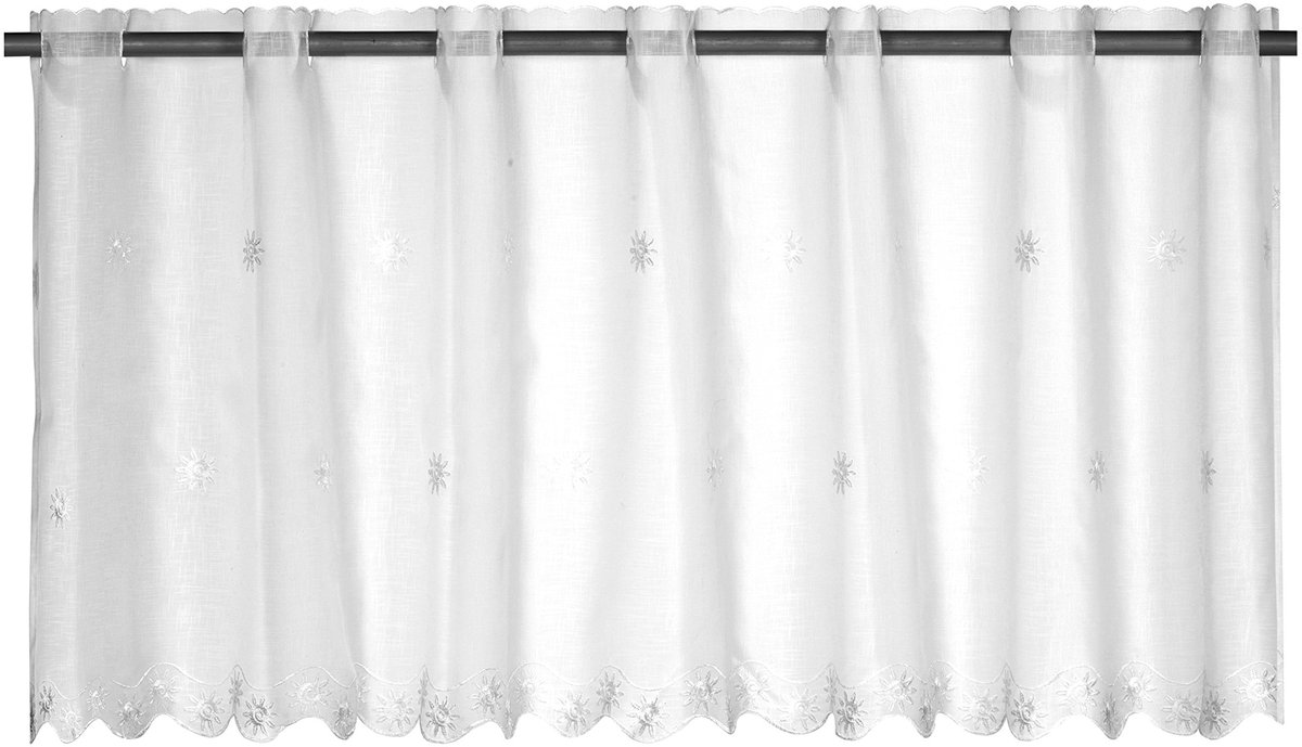 Ibenzoa Transparant Wit Bistrogordijn voor Keuken en Woonkamer - 48x138 cm