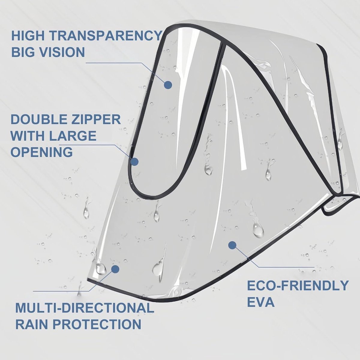 Allecto Plus - Regenbescherming Universele Kinderwagenhoes | Transparante Universele Regenhoes | All-Seasons Afdekking met Openend Raam - Niet Giftig