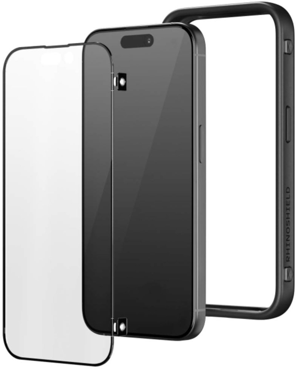 Rhinoshield, Hoesje geschikt voor iPhone 16 Pro - Rhinobuff Series Gamer Set Screenprotector & Bumper, Zwart